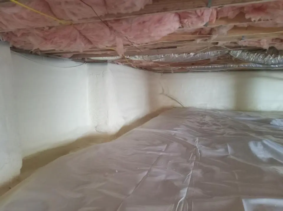Crawl space encapsulation with closed-cell spray foam for Flat Roof Repair in Somerset